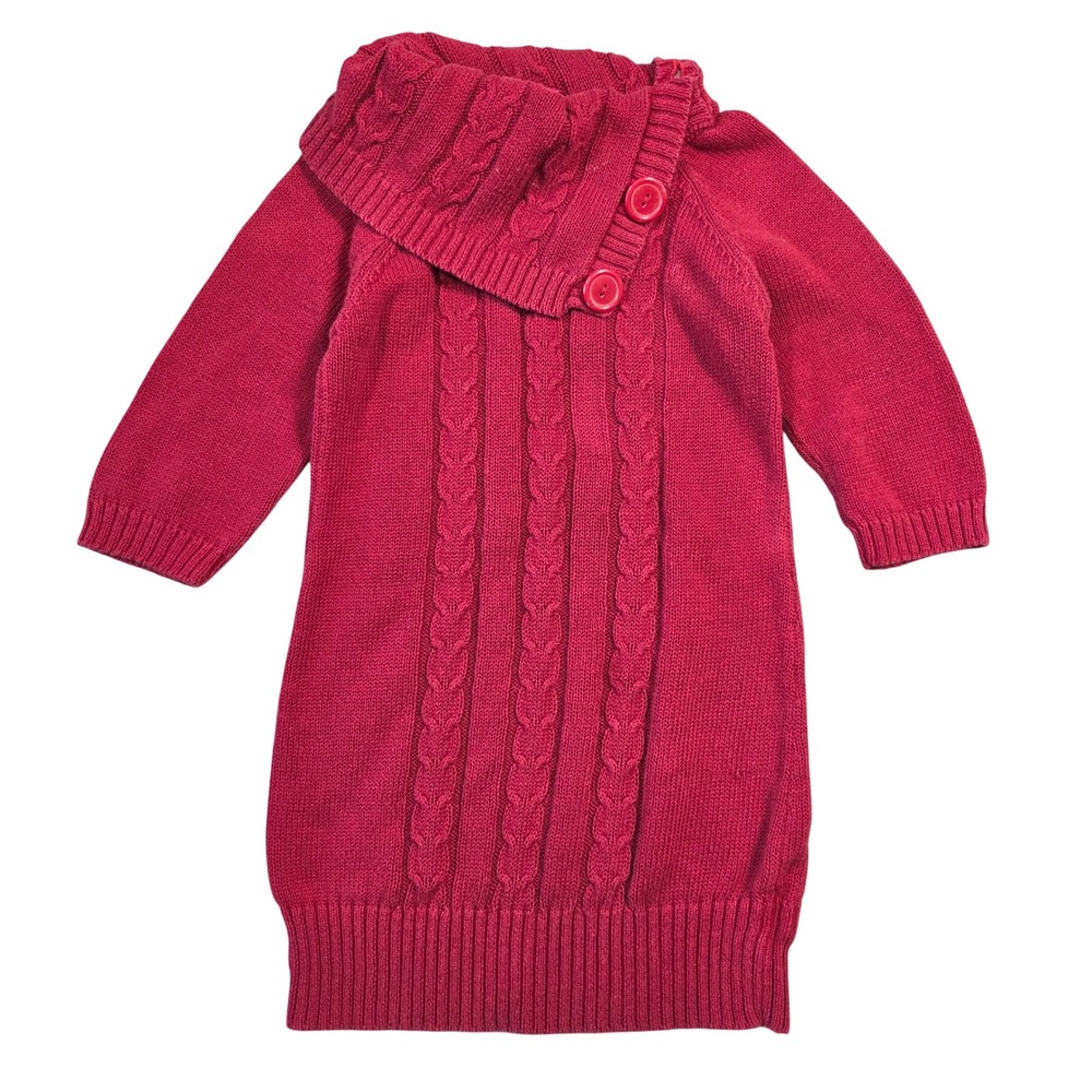 Byer Girl Womens Small Red Y2k Cable Knit Sweater Shirt Cowl Neck 2000s Bratz